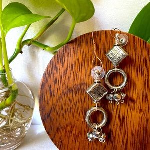 Silver tone earrings